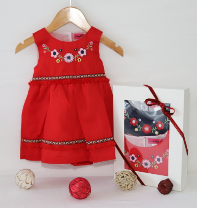Robe fleury bébé avec bloomer